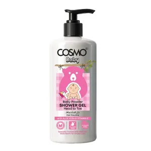 COSMO Baby Powder Shower Gel – Gentle Head-to-Toe Cleanse with Aloe Vera & Vitamin E (500ml)